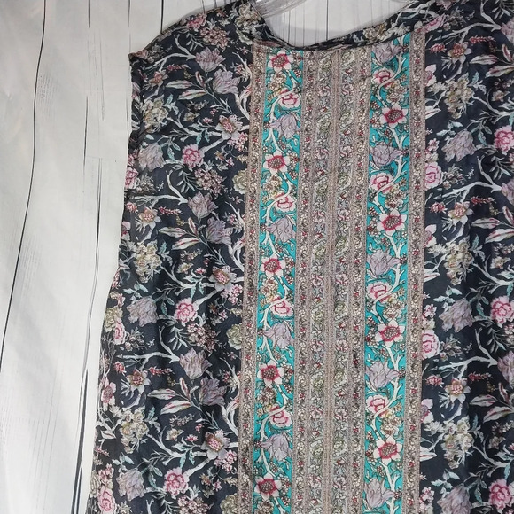 Soft Surroundings 100% Silk Floral Sleeveless Button-Up Blouse - Picture 8 of 9